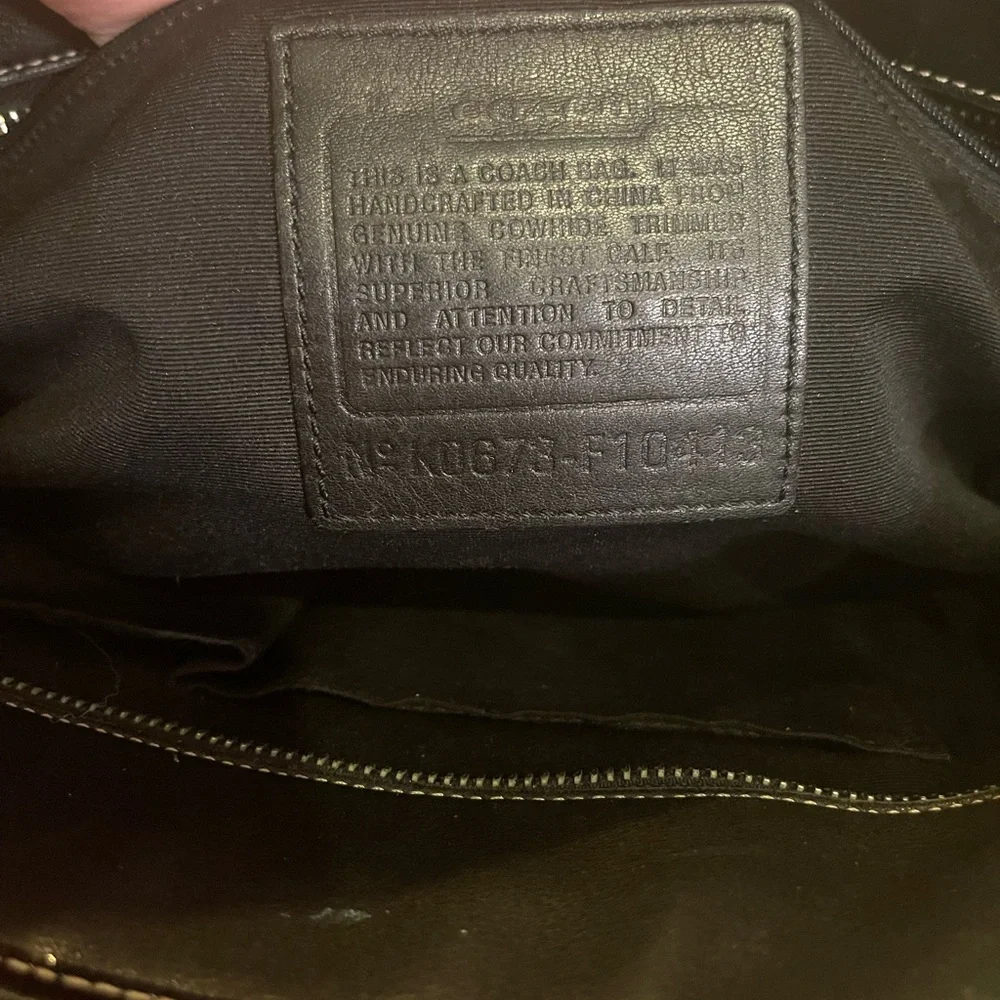 VINTAGE COACH BLACK LEATHER, SATCHEL HOBO SHOULDER BAG - Picture 2 of 16